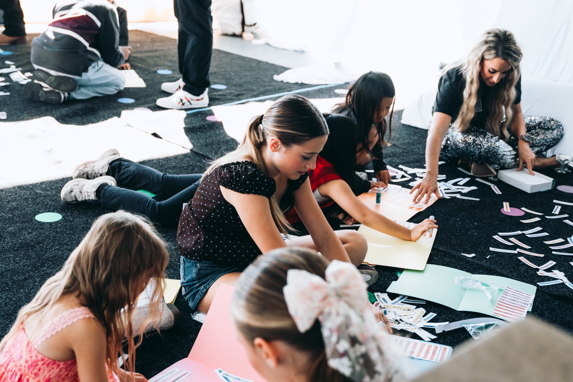 Children making crafts at House Kids